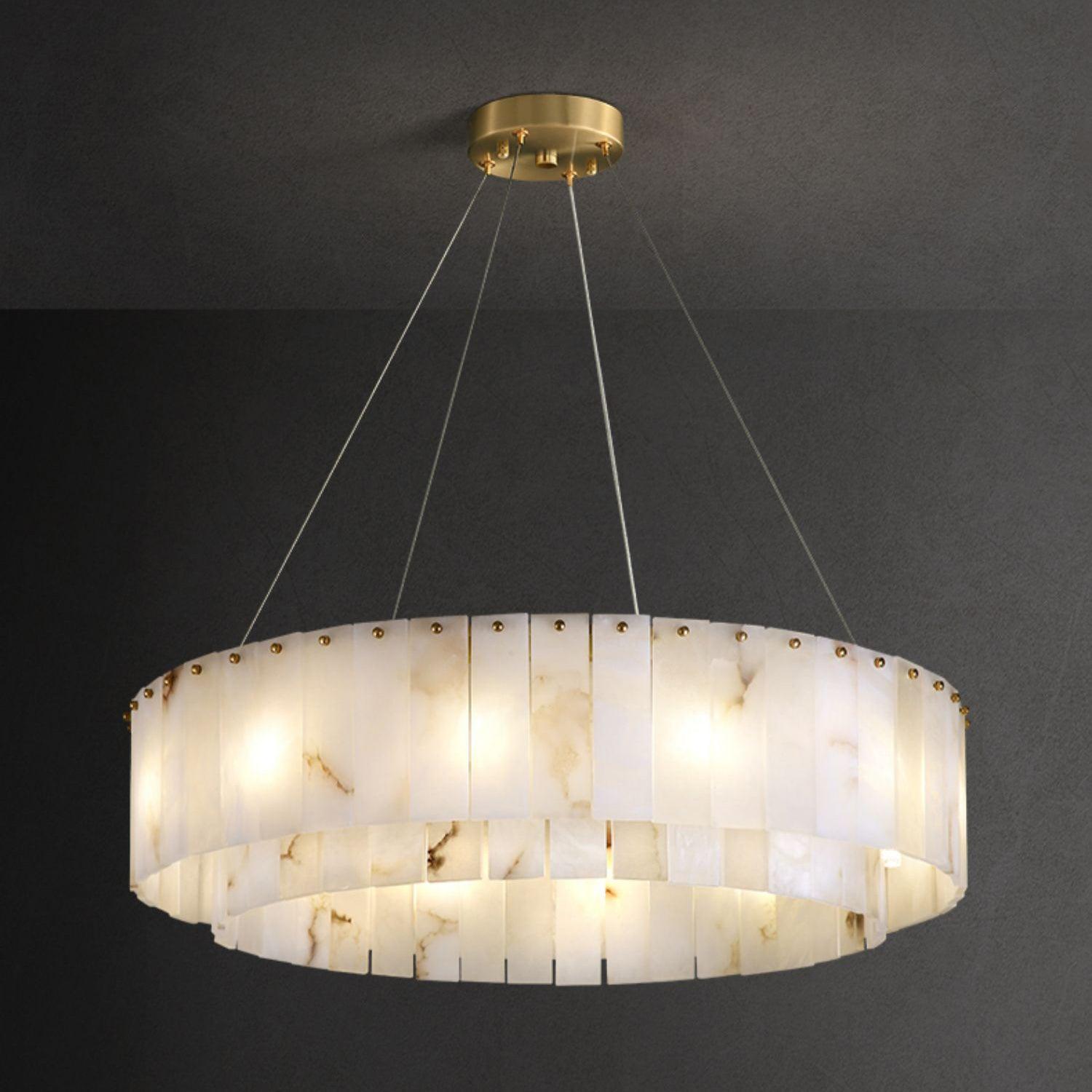 Zelaean Alabaster Round Pendant Light - Letslighting