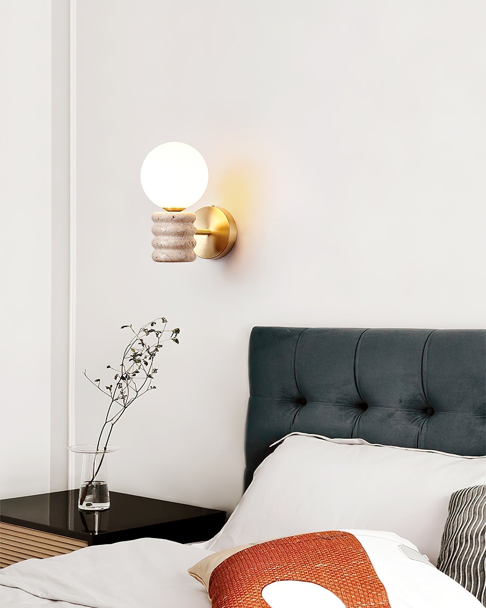 Zevelara Stacked Travertine Wall Light - Letslighting