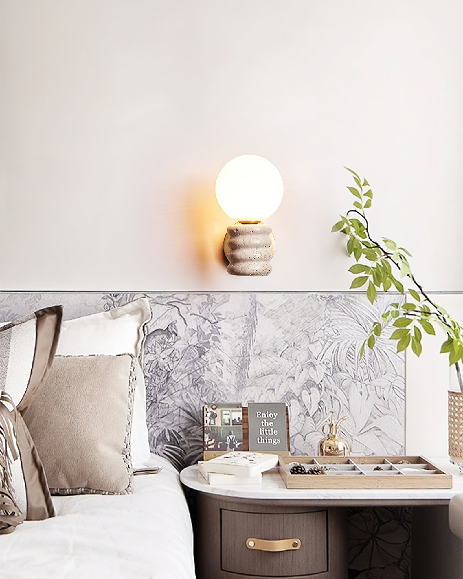 Zevelara Stacked Travertine Wall Light - Letslighting