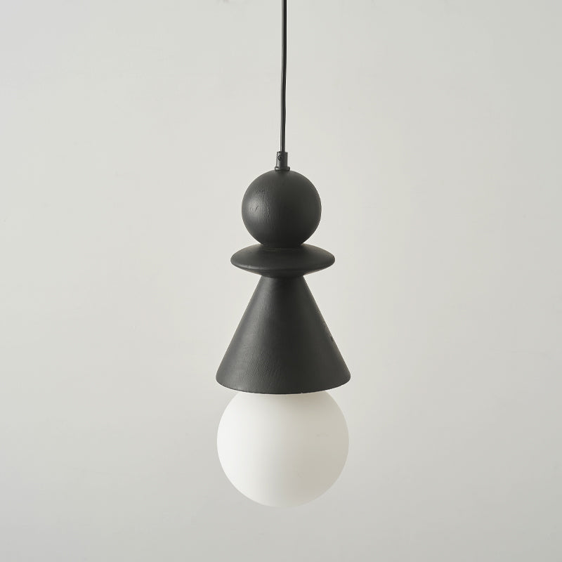Aphais Modern Minimalist Rook Wooden Glass Pendant Lamp - Lamp Copper