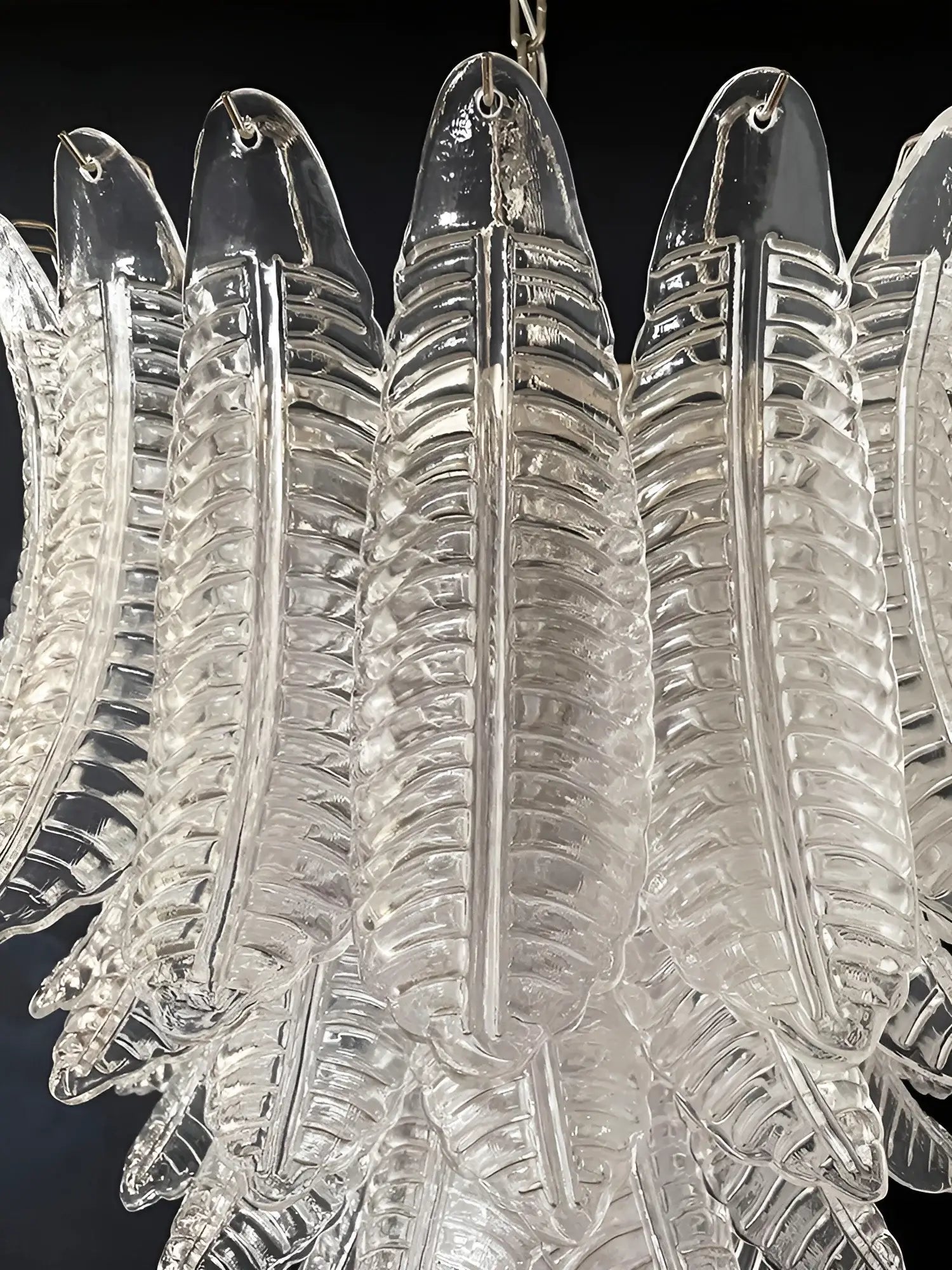 Aurora Chandelier Clear Glass Leaf Cascading Elegant - Letslighting