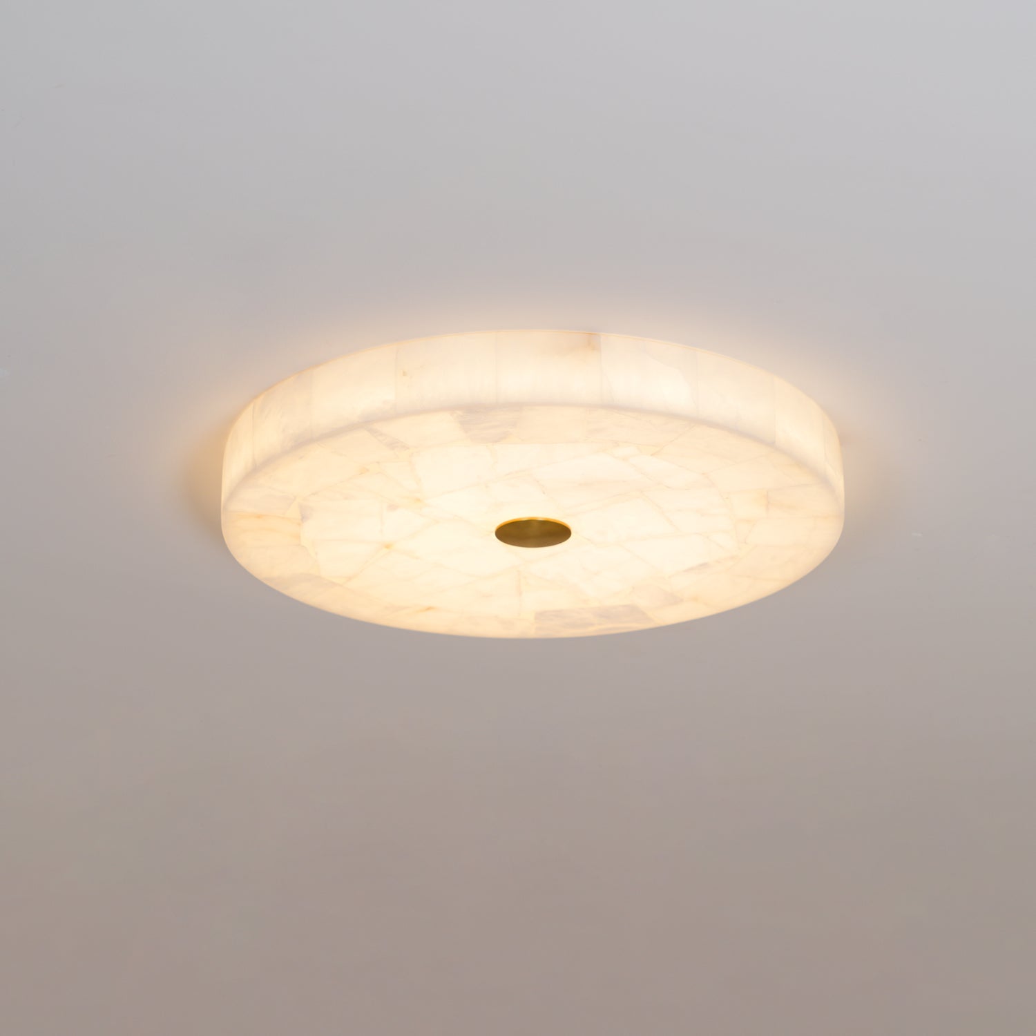 Vosilis Modern Minimalist Round Alabaster Ceiling Lamp - Lamp Copper