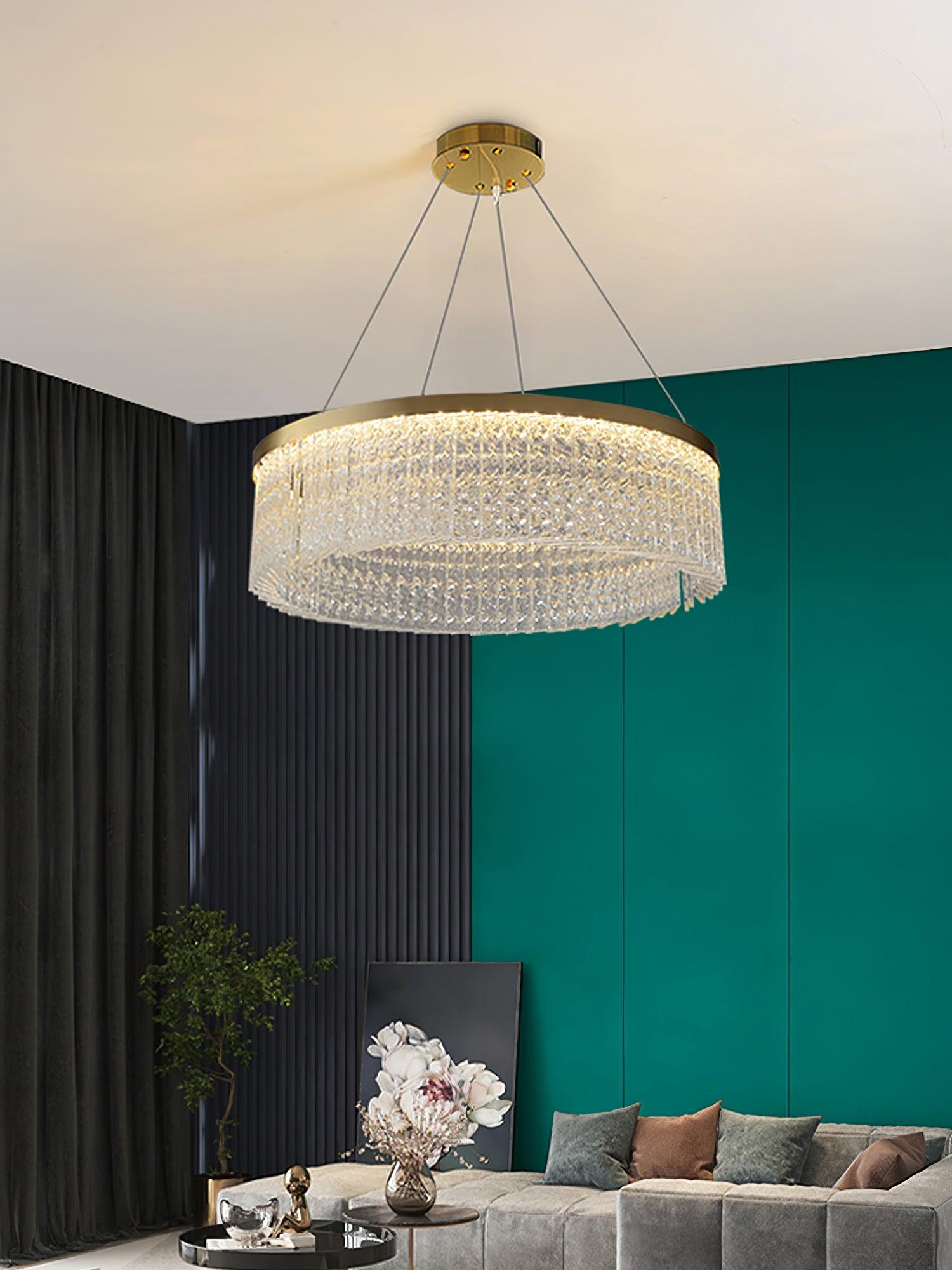 Round Halo Crystal Chandelier - Letslighting