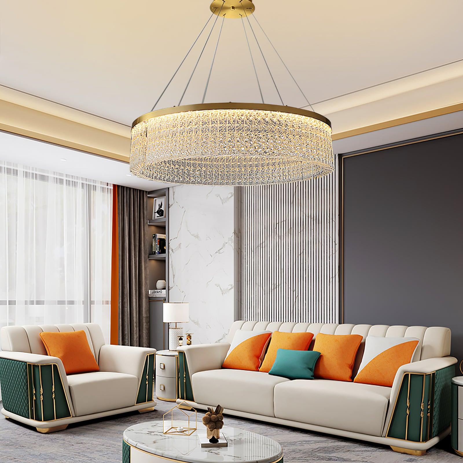 Round Halo Crystal Chandelier - Letslighting