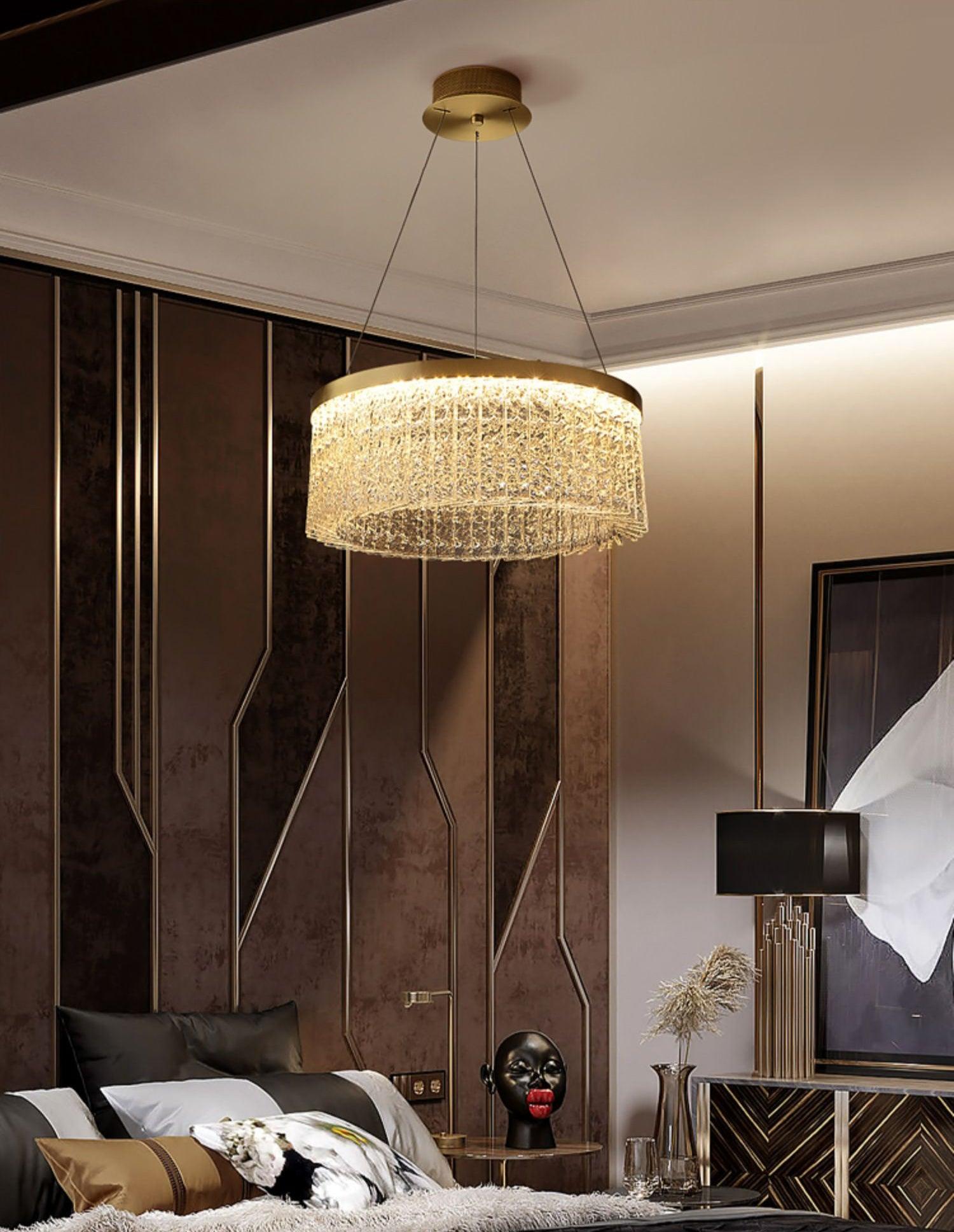 Round Halo Crystal Chandelier - Letslighting