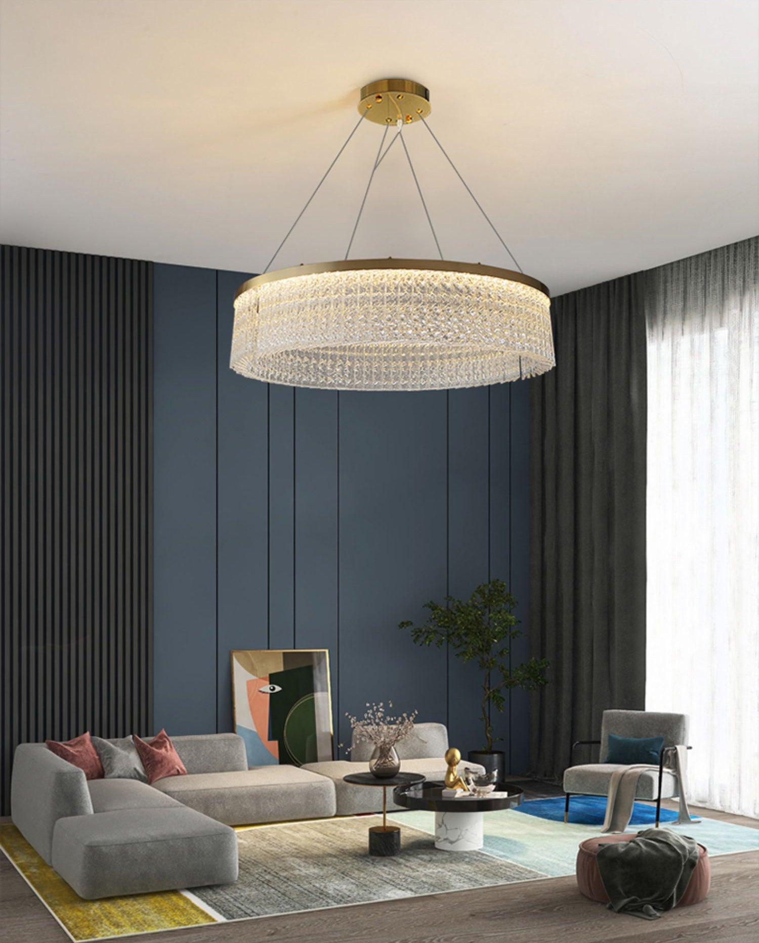 Round Halo Crystal Chandelier - Letslighting