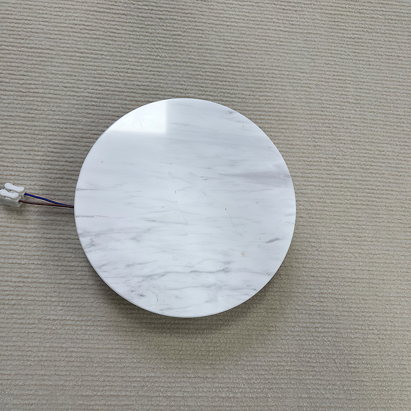 Vasilora Modern Minimalist Round White Marble Sconce Wall Lamp - Lamp Copper