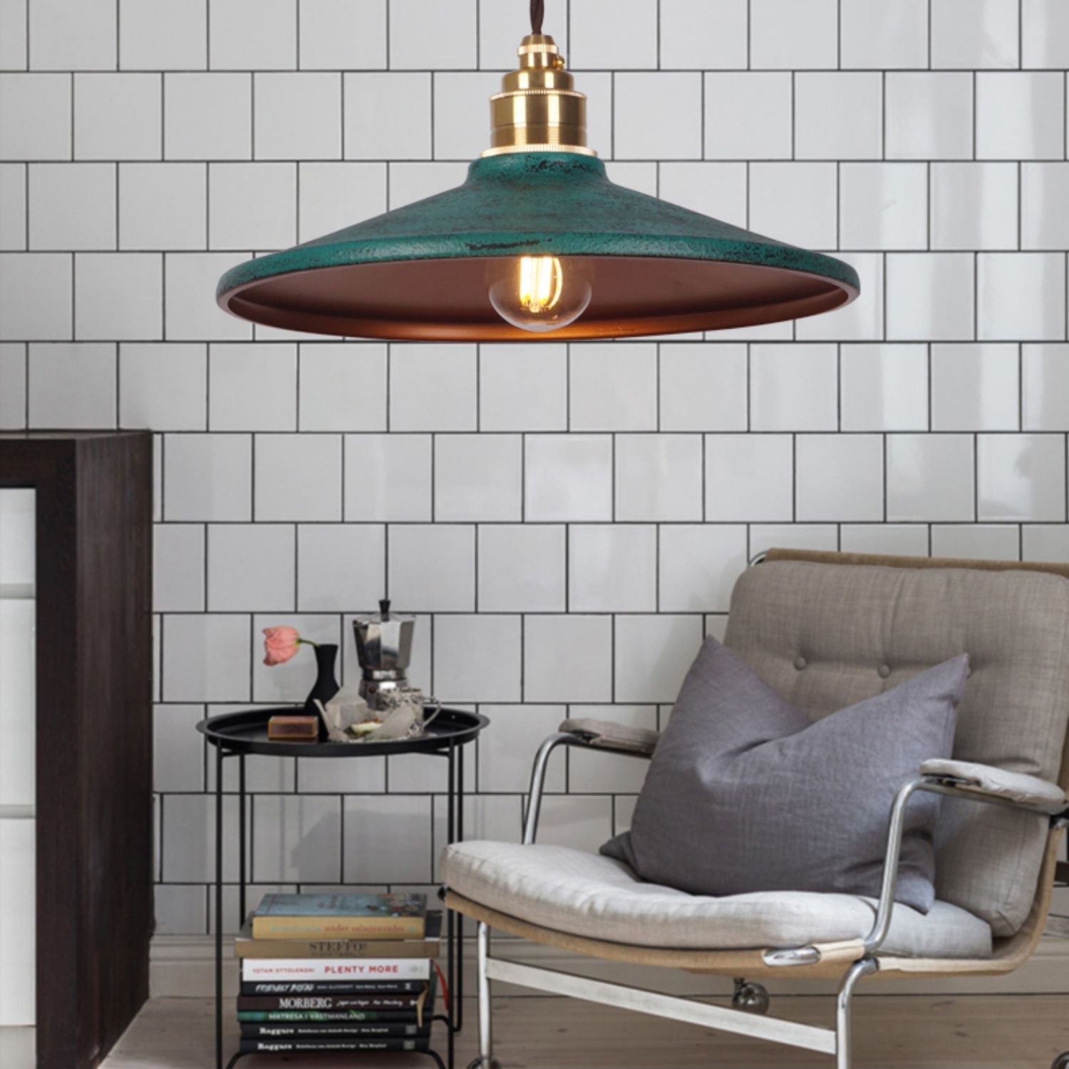 Vevyniel Rustic Saucer Shade Metal Pendant Light - Lamp Copper