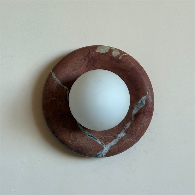 Vomire Premium Nordic Art Red Marble Sconce Wall Lamp - Lamp Copper