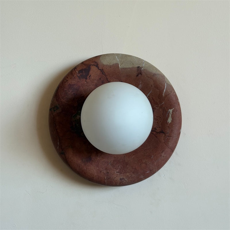 Vomire Premium Nordic Art Red Marble Sconce Wall Lamp - Lamp Copper