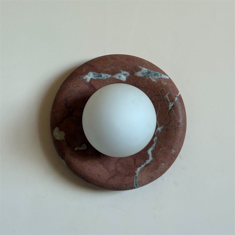 Vomire Premium Nordic Art Red Marble Sconce Wall Lamp - Lamp Copper