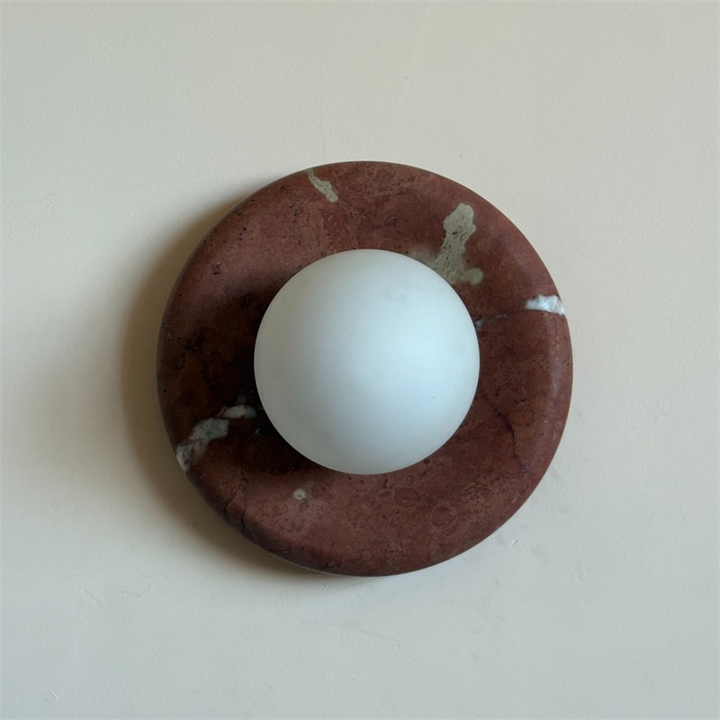 Vomire Premium Nordic Art Red Marble Sconce Wall Lamp - Lamp Copper