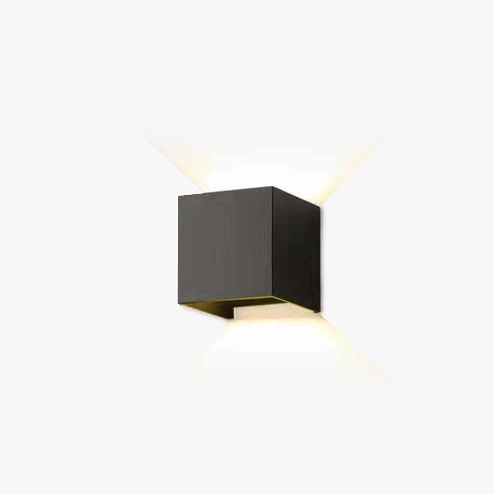 Ray Moderno Doble Foco Metal Aplique de Pared Exterior Negro/Blanco