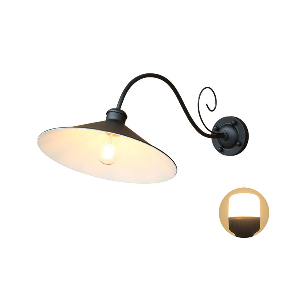 Ray Vintage Cúpula Metal LED Aplique de Pared Exterior Negro