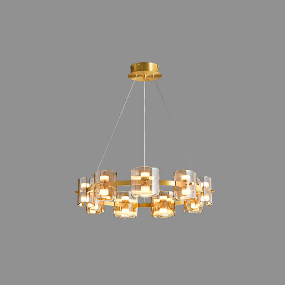 Arisha Minimalista Redonda Metal Lámpara colgante, Negr/Oro