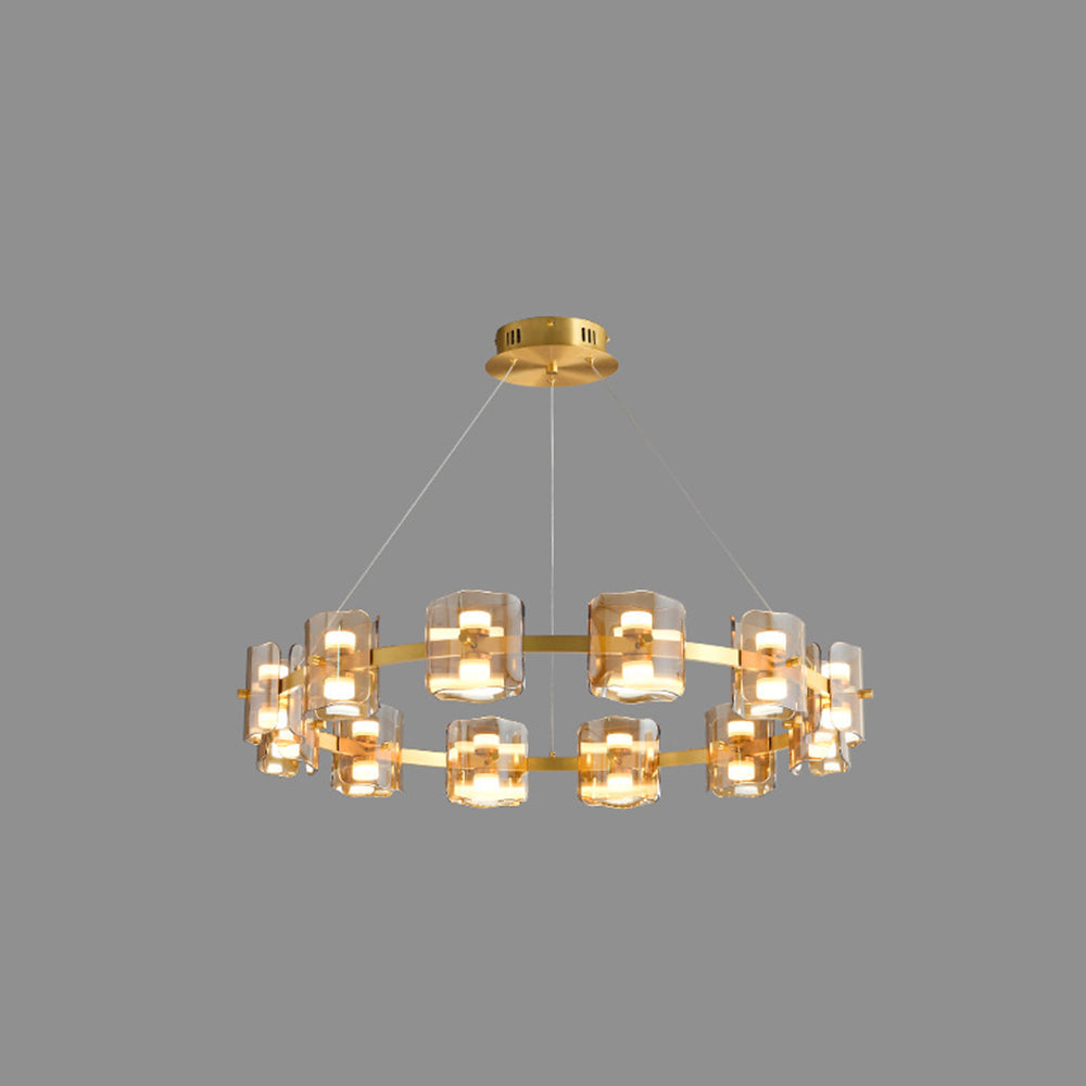 Arisha Minimalista Redonda Metal Lámpara colgante, Negr/Oro