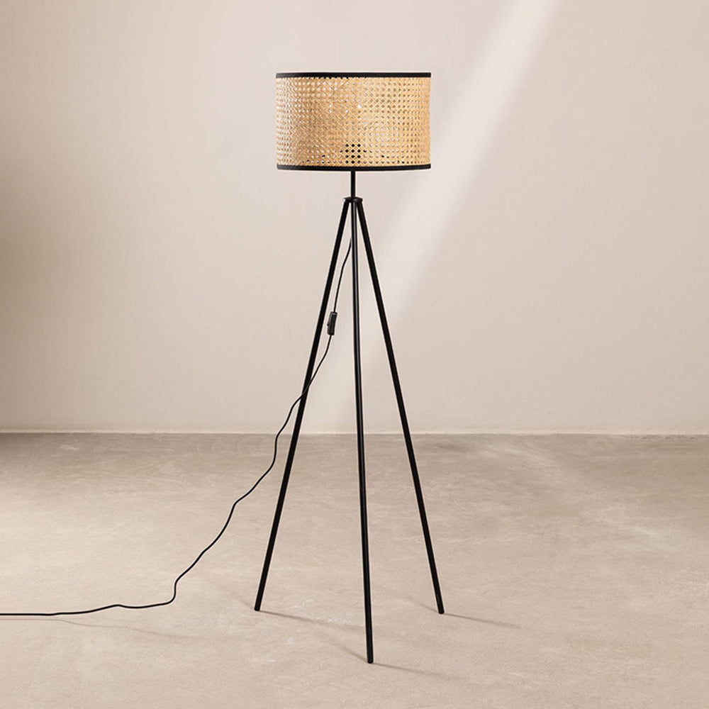 Mira Moderna Diseño Metal/Rota LED Lámpara de Pie Madera