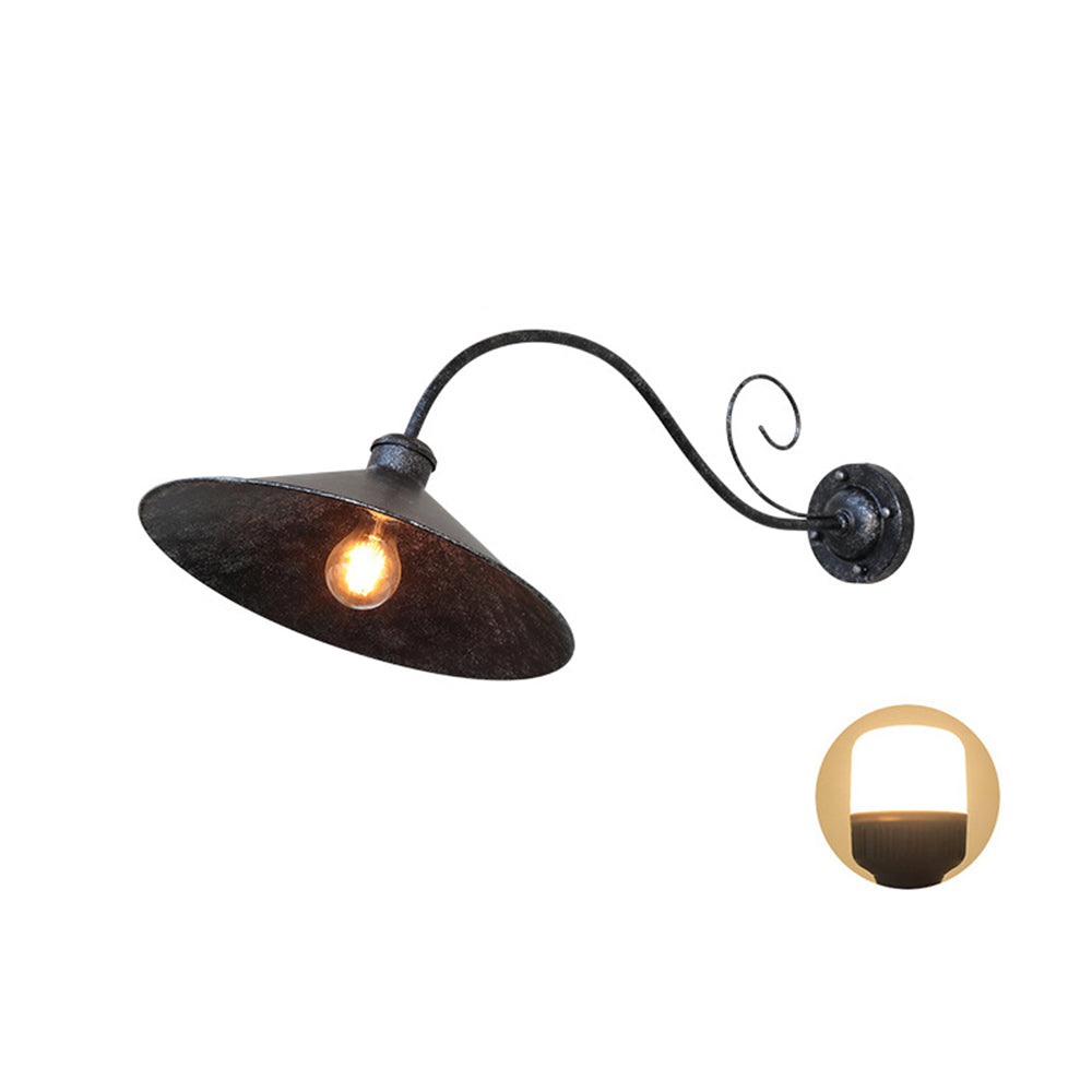 Ray Vintage Cúpula Metal LED Aplique de Pared Exterior Negro