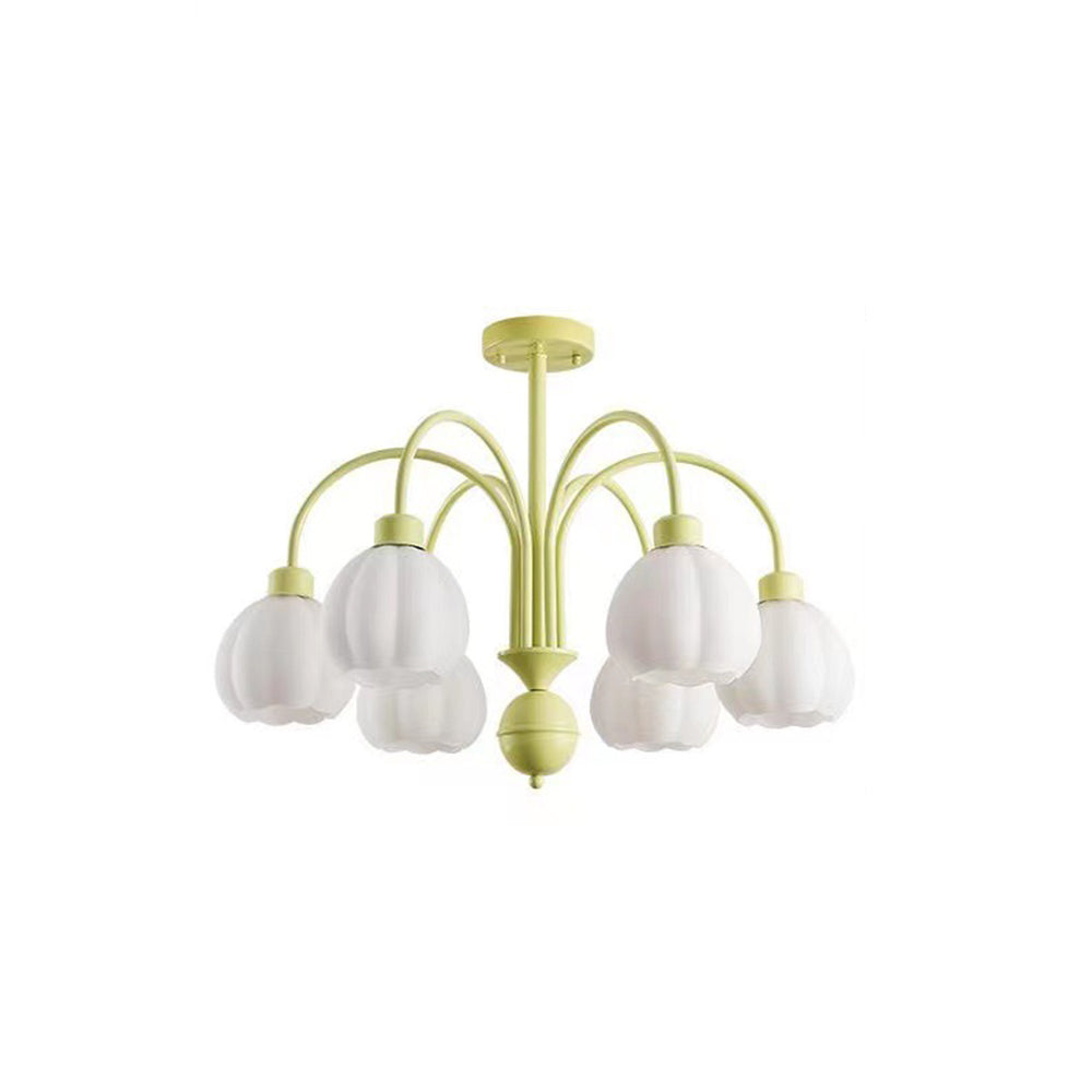 Arisha Infantil Forma De Calabaza Metal/Vidrio Lámpara Colgante Blanca