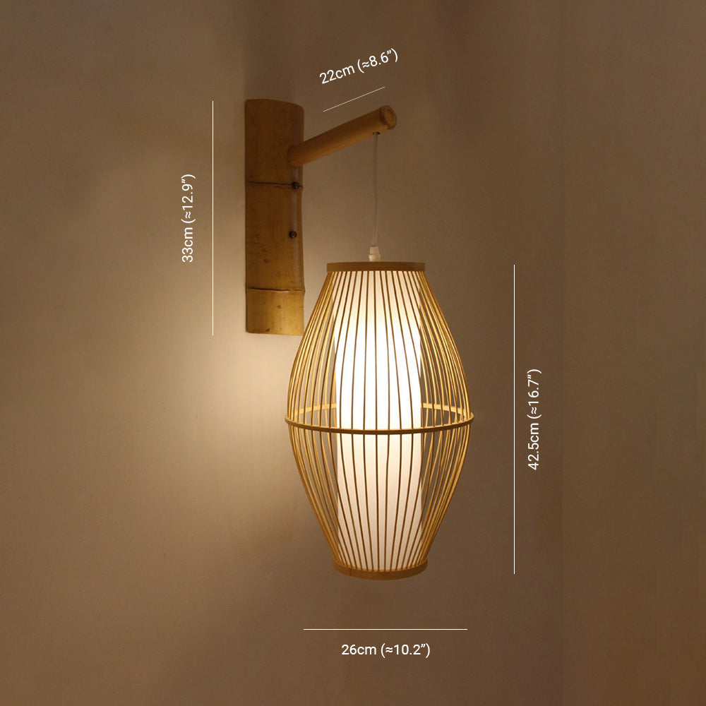 Muto Rústico Jaula Muto Aplique de Pared Madera