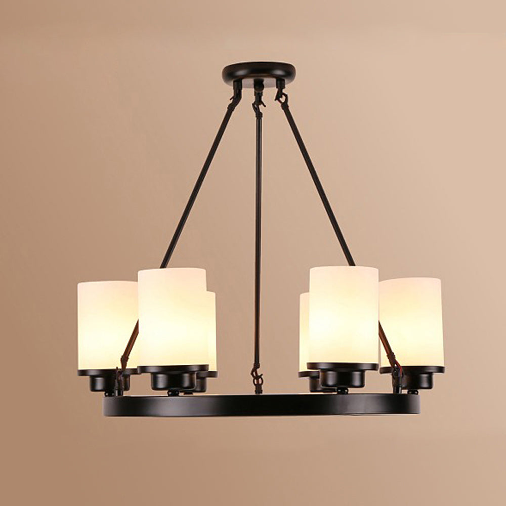 Silva Vintage Redonda Metal/Vidrio Lámpara Colgante Negra