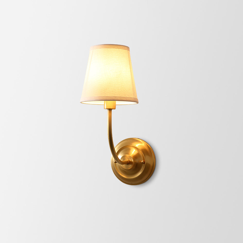Silva Vintage Rústico Metal/Tela LED Aplique de Pared Dorado