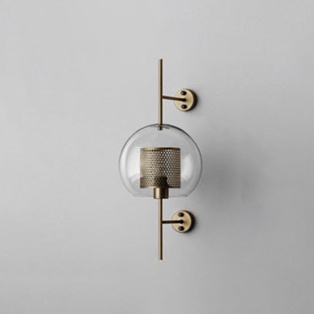 Arisha Industrial Geométrico Metal/Vidrio Aplique de Pared Cobre/Plateado