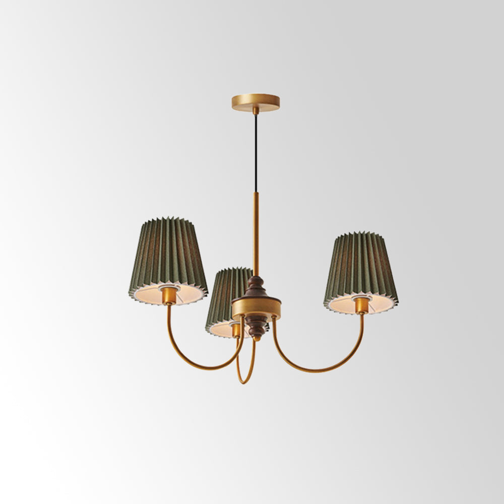 Silva Vintage Cúpula Metal/Tela Lámpara Colgante Branca/Verde