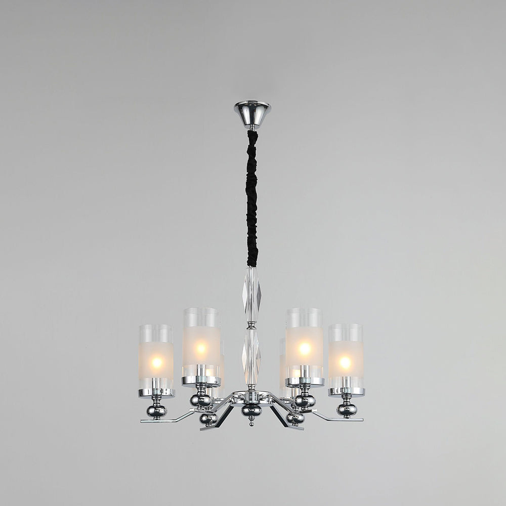 Silva Vintage Redondo Metal/vidrio Lámpara de Araña,Plata