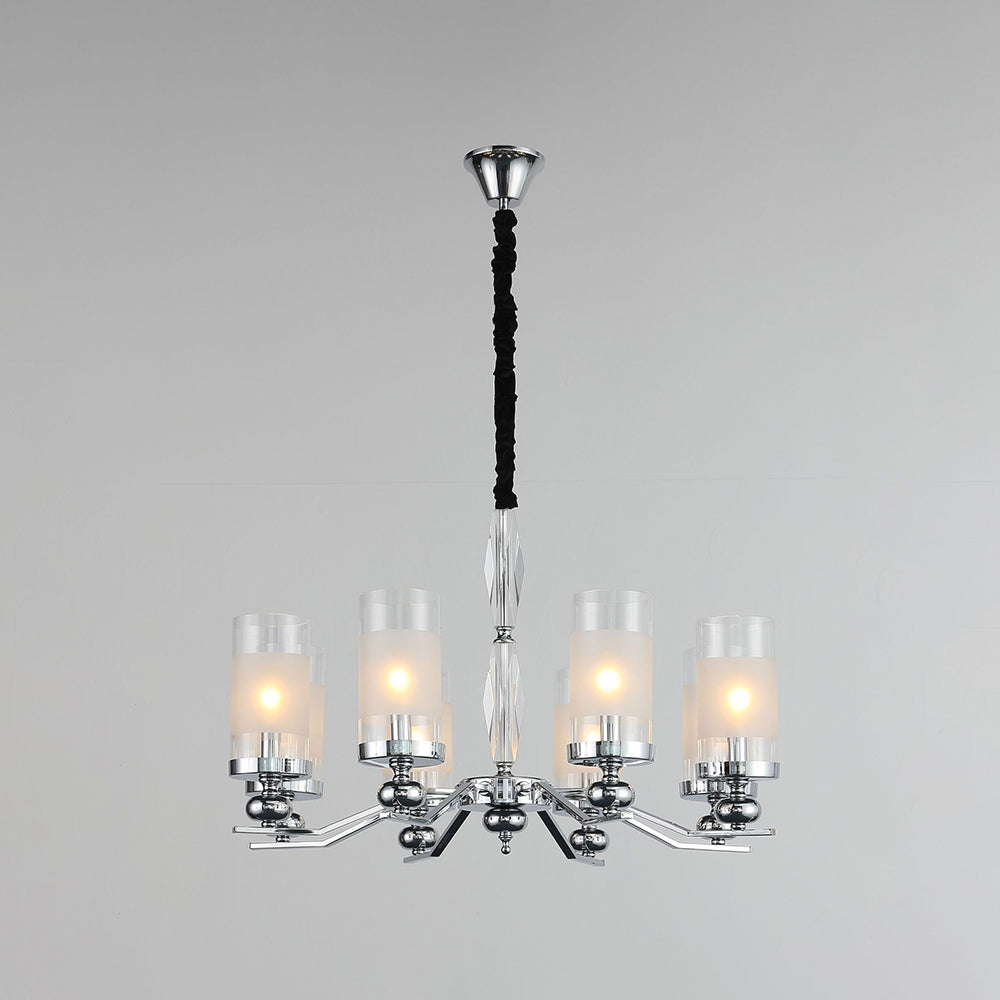 Silva Vintage Redondo Metal/vidrio Lámpara de Araña,Plata