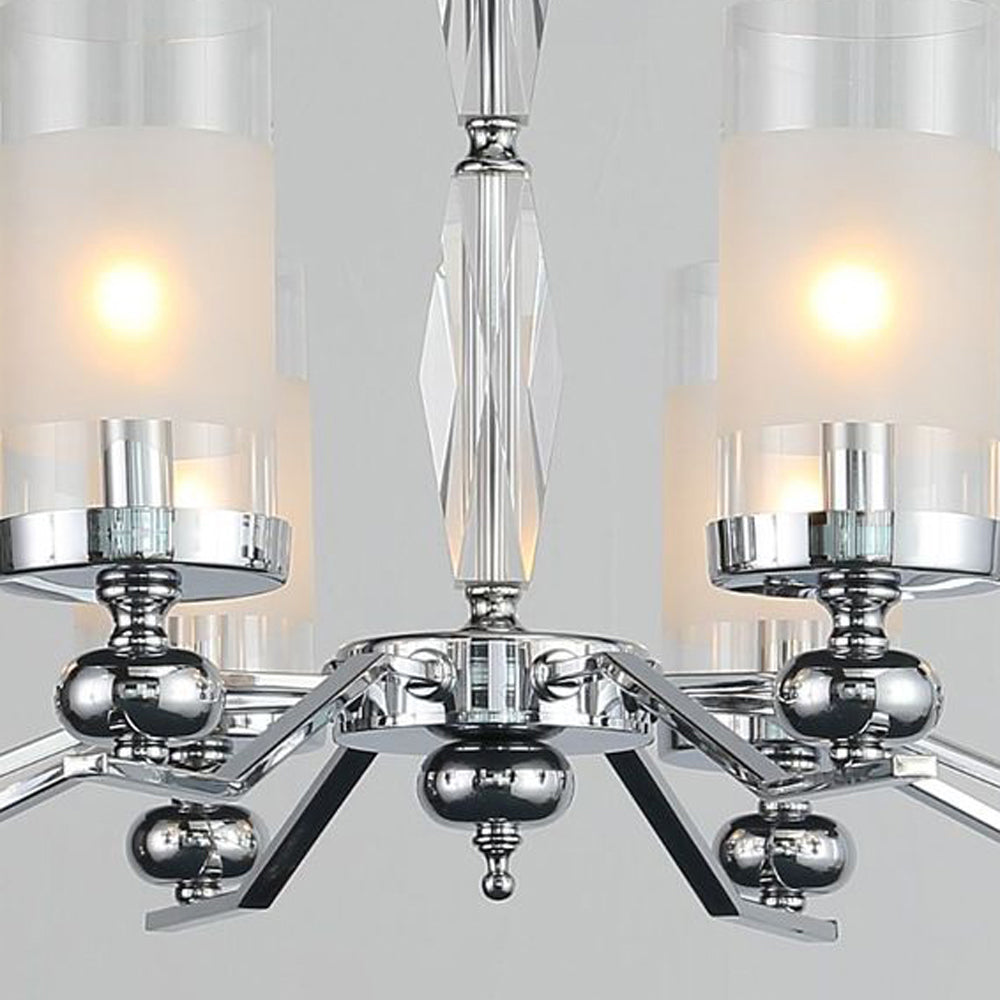 Silva Vintage Redondo Metal/vidrio Lámpara de Araña,Plata