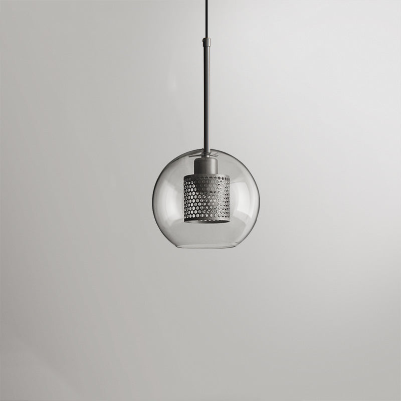 Arisha Industrial Bola/Cilíndrica Vidrio/Metal Lámpara Colgante Plata/Dorada