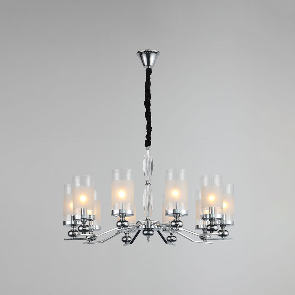 Silva Vintage Redondo Metal/vidrio Lámpara de Araña,Plata