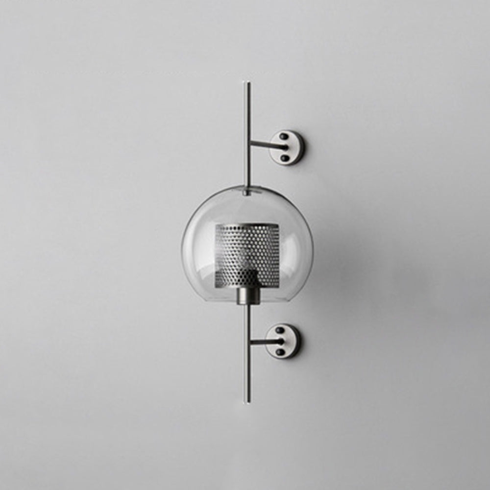 Arisha Industrial Geométrico Metal/Vidrio Aplique de Pared Cobre/Plateado