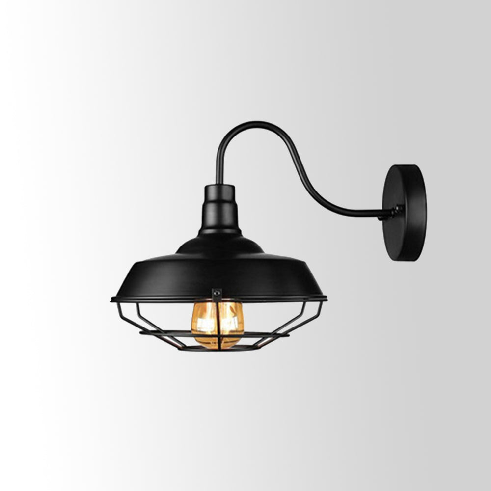 Silva Vintage Metal/Vidrio LED Aplique de Pared Interior Negro