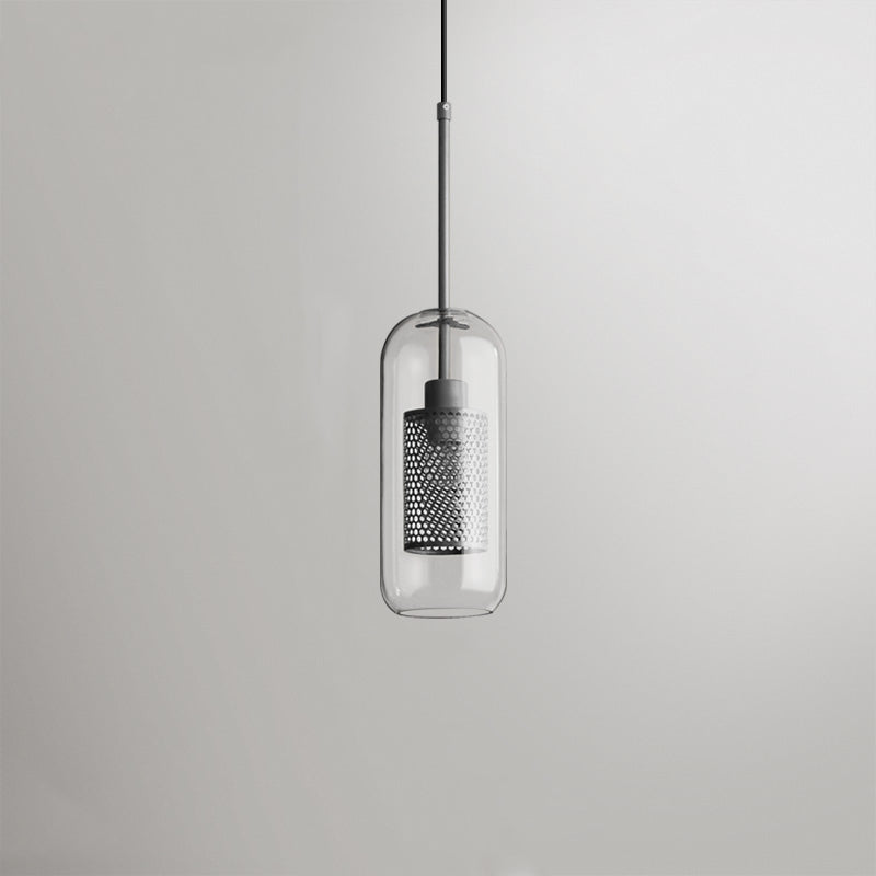 Arisha Industrial Bola/Cilíndrica Vidrio/Metal Lámpara Colgante Plata/Dorada