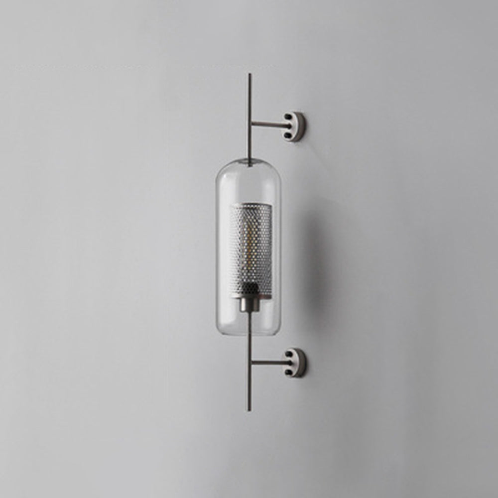 Arisha Industrial Geométrico Metal/Vidrio Aplique de Pared Cobre/Plateado