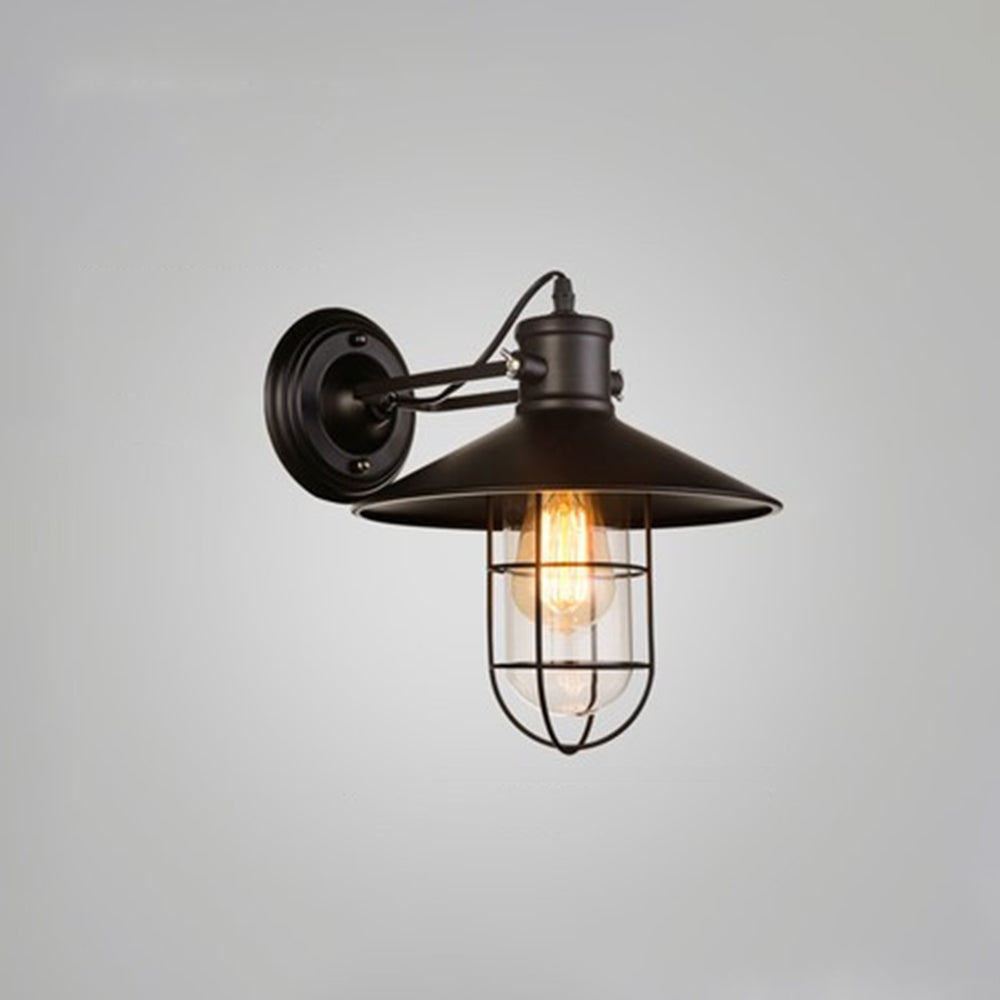 Silva Vintage Metal/Vidrio LED Aplique de Pared Interior Negro