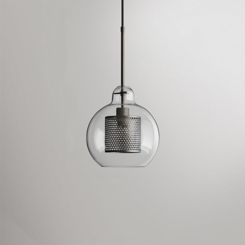Arisha Industrial Bola/Cilíndrica Vidrio/Metal Lámpara Colgante Plata/Dorada