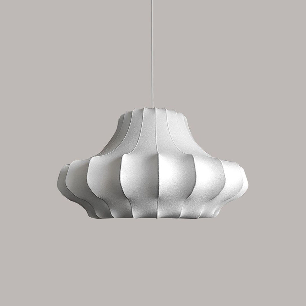 Ritta Diseña Geometría Seda/Metal Lámpara Colgante Blanca