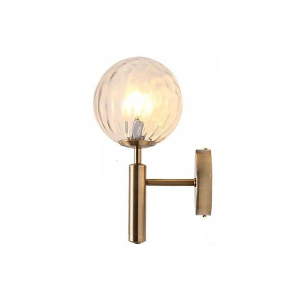 Valentina Moderno Bola Metal/Vidrio Aplique de Pared Dorado/Negro