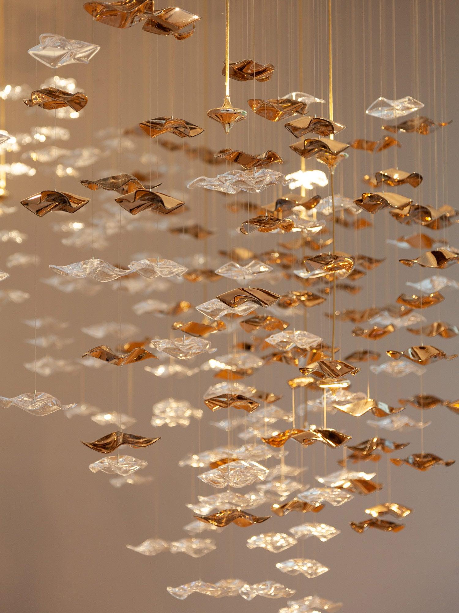 Nephele Crystal Leaf Chandelier - Letslighting