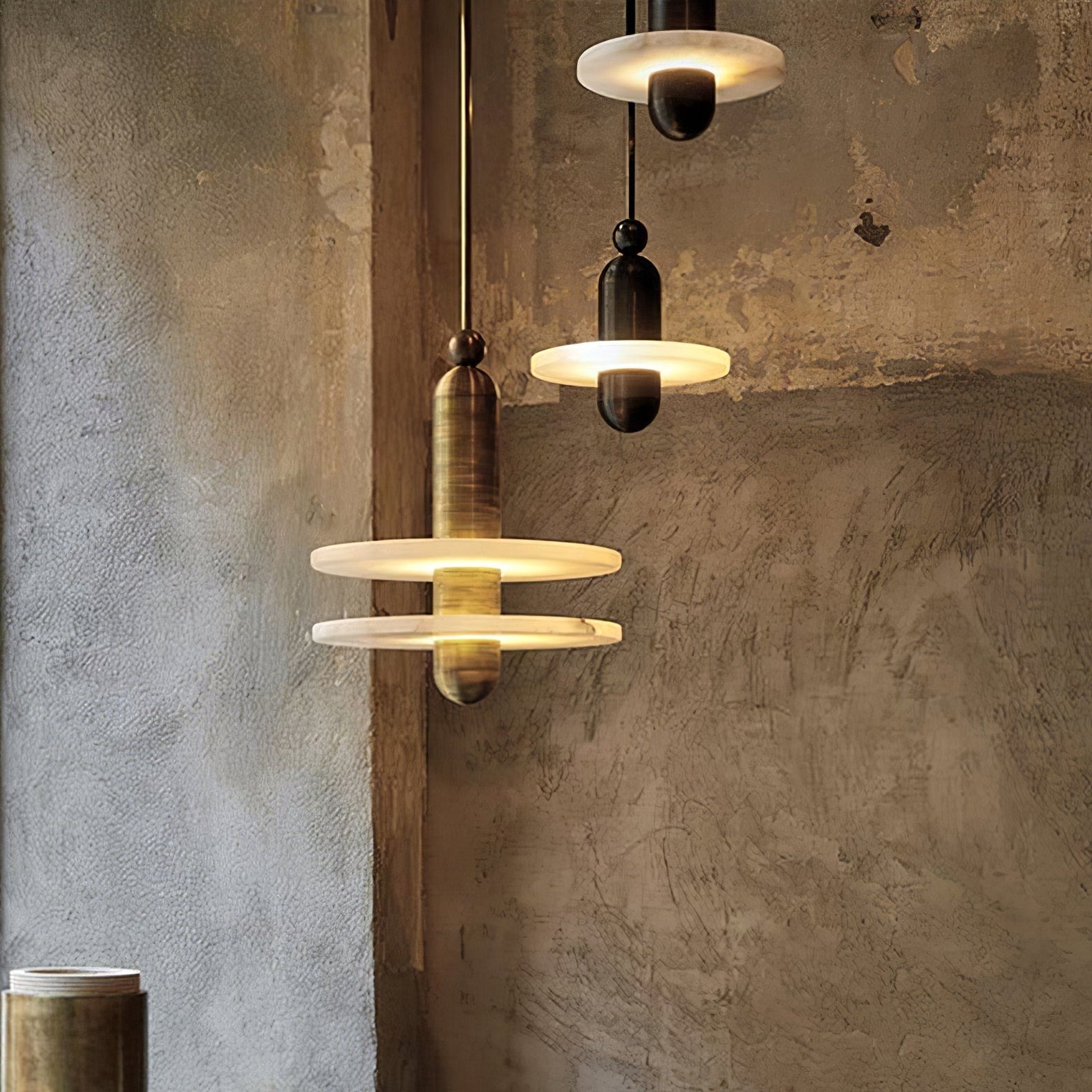 Orion Brushed Brass Alabaster Pendant Light - Letslighting
