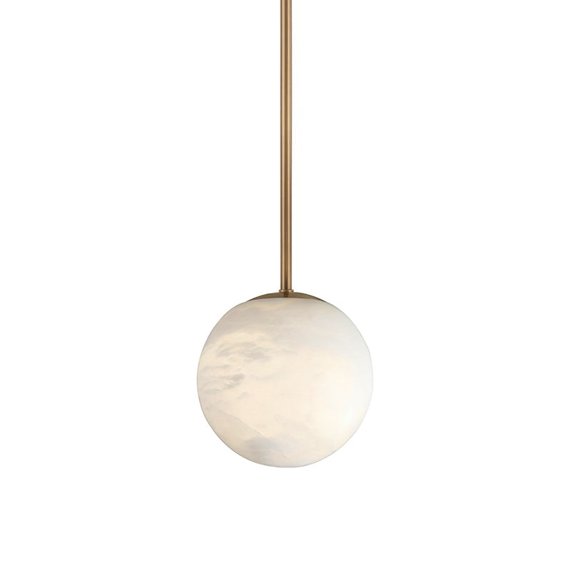 Uphaara Modern Minimalist Alabaster Pendant Light - Lamp Copper
