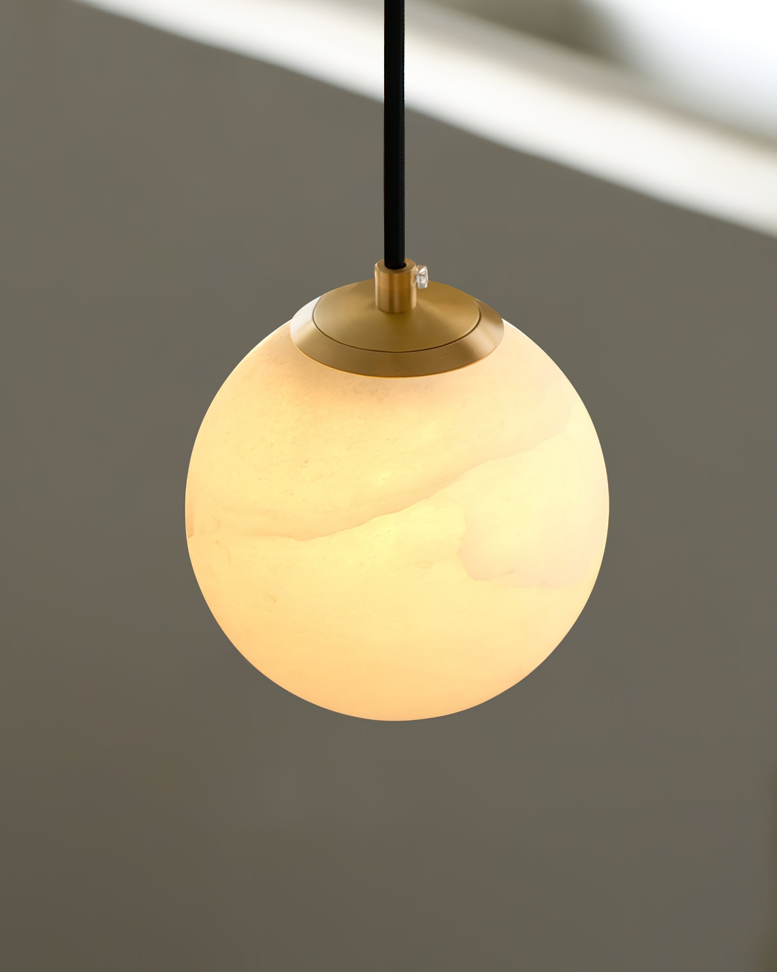 Uphaara Modern Minimalist Alabaster Pendant Light - Lamp Copper