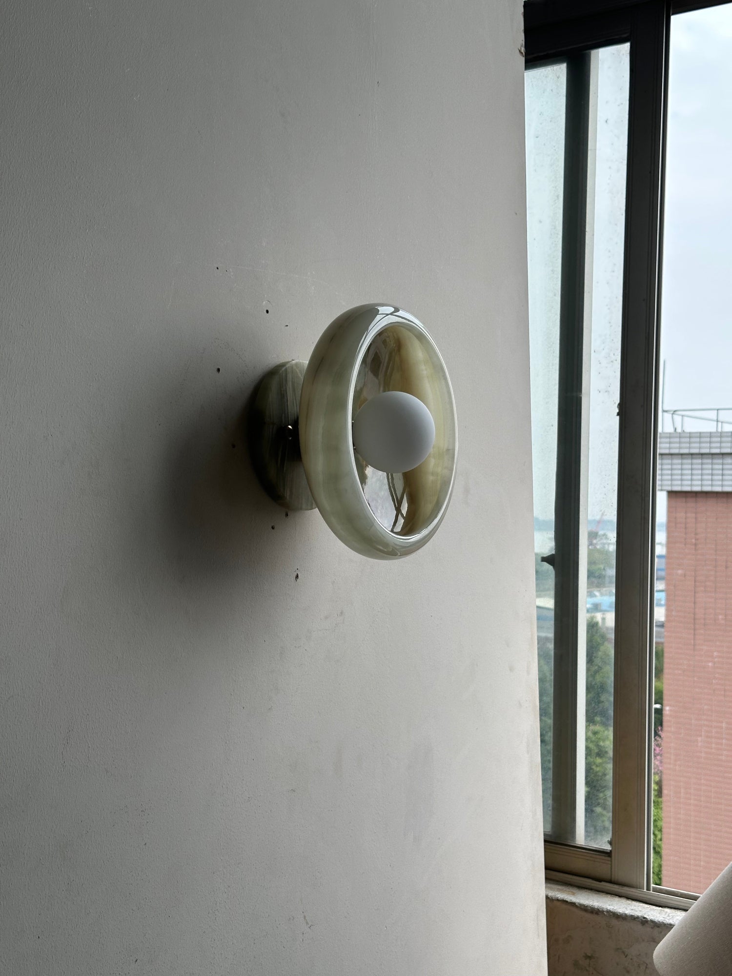 Piedra Modern Minimalist Marble Glass Wall Lamp - Lamp Copper