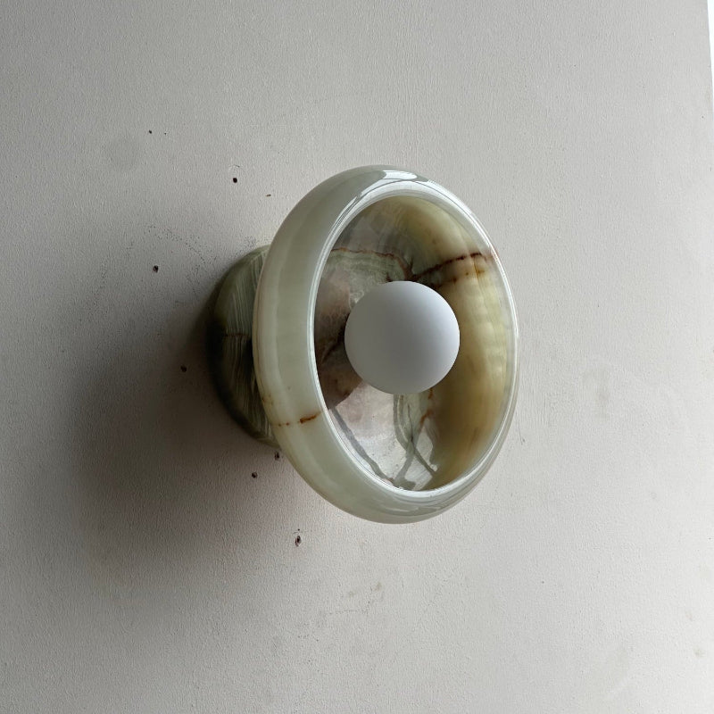 Piedra Modern Minimalist Marble Glass Wall Lamp - Lamp Copper