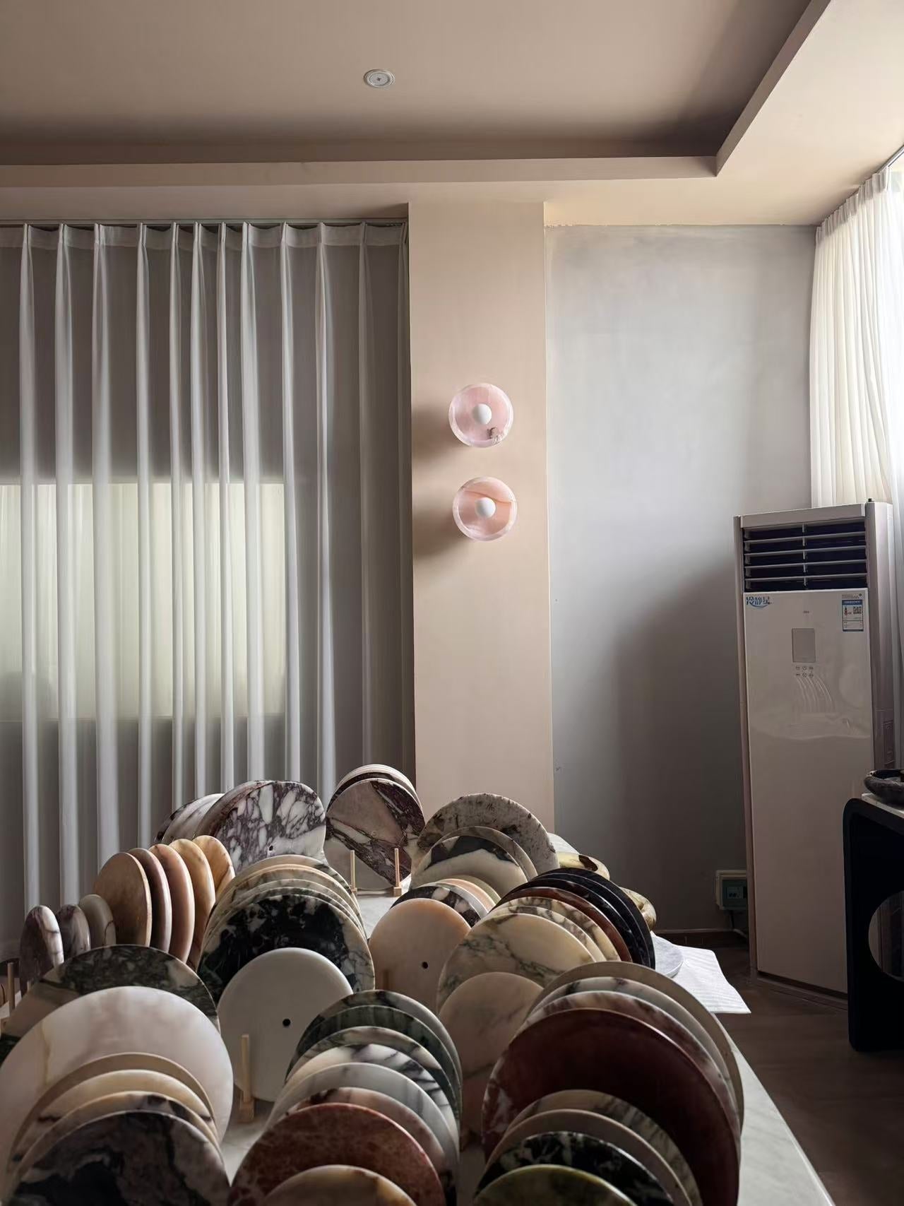 Piedra Modern Minimalist Marble Glass Wall Lamp - Lamp Copper