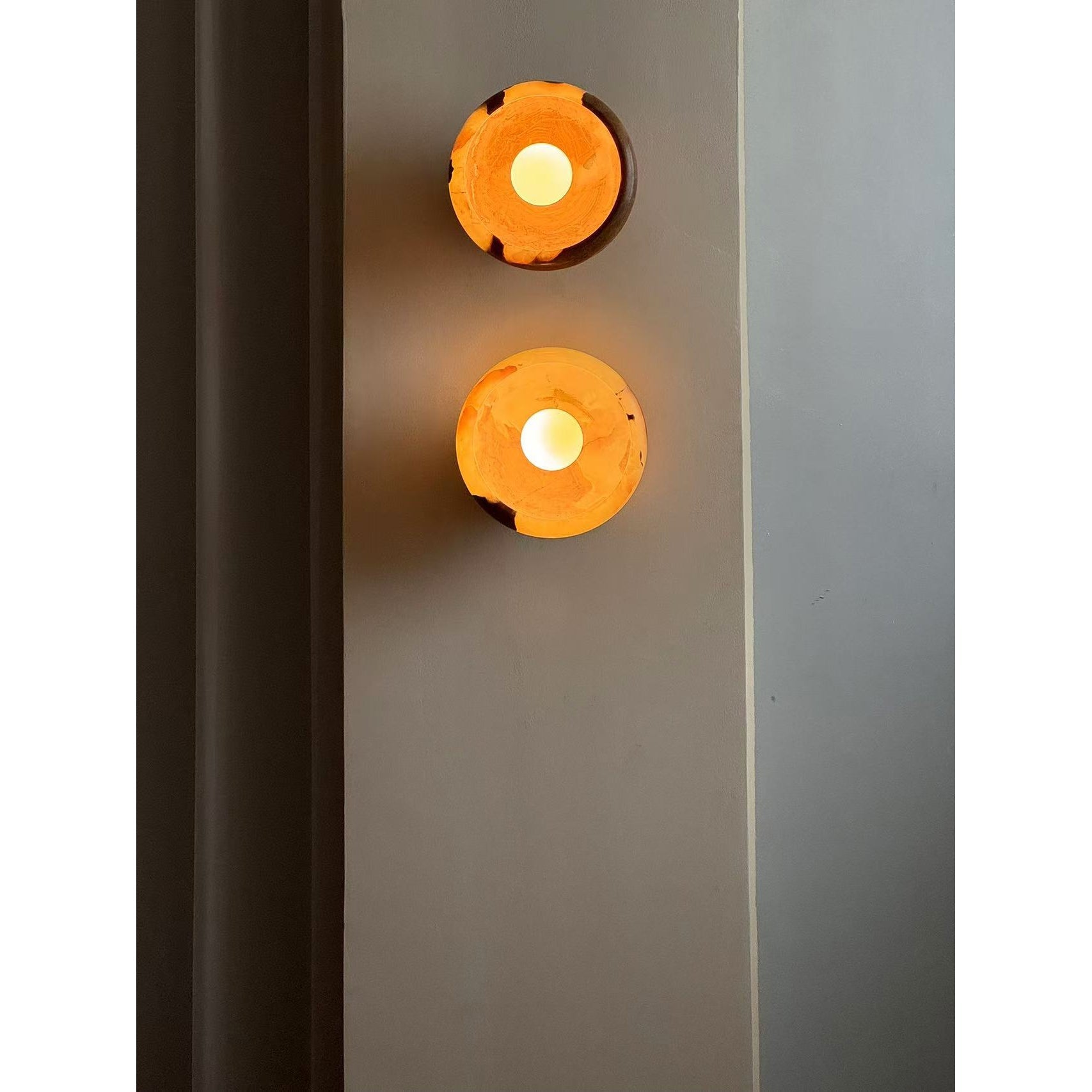 Piedra Modern Minimalist Marble Glass Wall Lamp - Lamp Copper