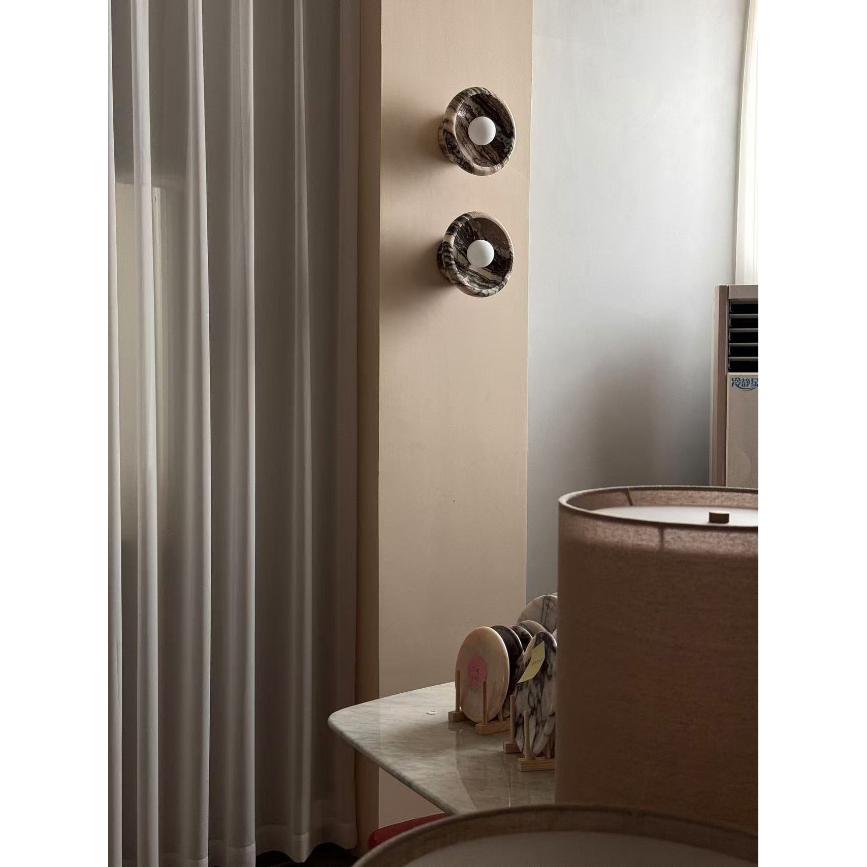 Piedra Modern Minimalist Marble Glass Wall Lamp - Lamp Copper